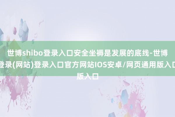 世博shibo登录入口安全坐褥是发展的底线-世博登录(网站)登录入口官方网站IOS安卓/网页通用版入口