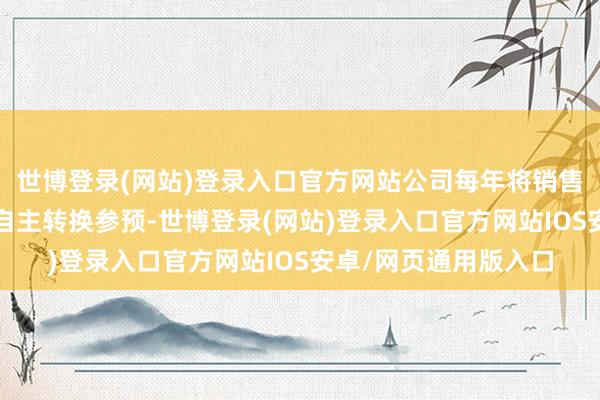 世博登录(网站)登录入口官方网站公司每年将销售收入的4%操纵用于自主转换参预-世博登录(网站)登录入口官方网站IOS安卓/网页通用版入口