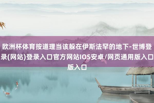 欧洲杯体育按道理当该躲在伊斯法罕的地下-世博登录(网站)登录入口官方网站IOS安卓/网页通用版入口